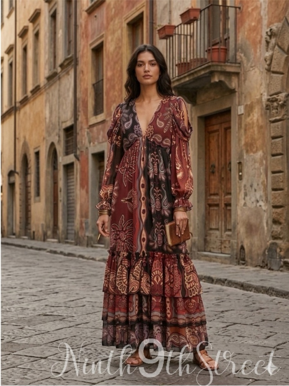 FARM Rio Sweet Mermaids Paisley Maxi Dress Anthropologie Women’s XS NWT